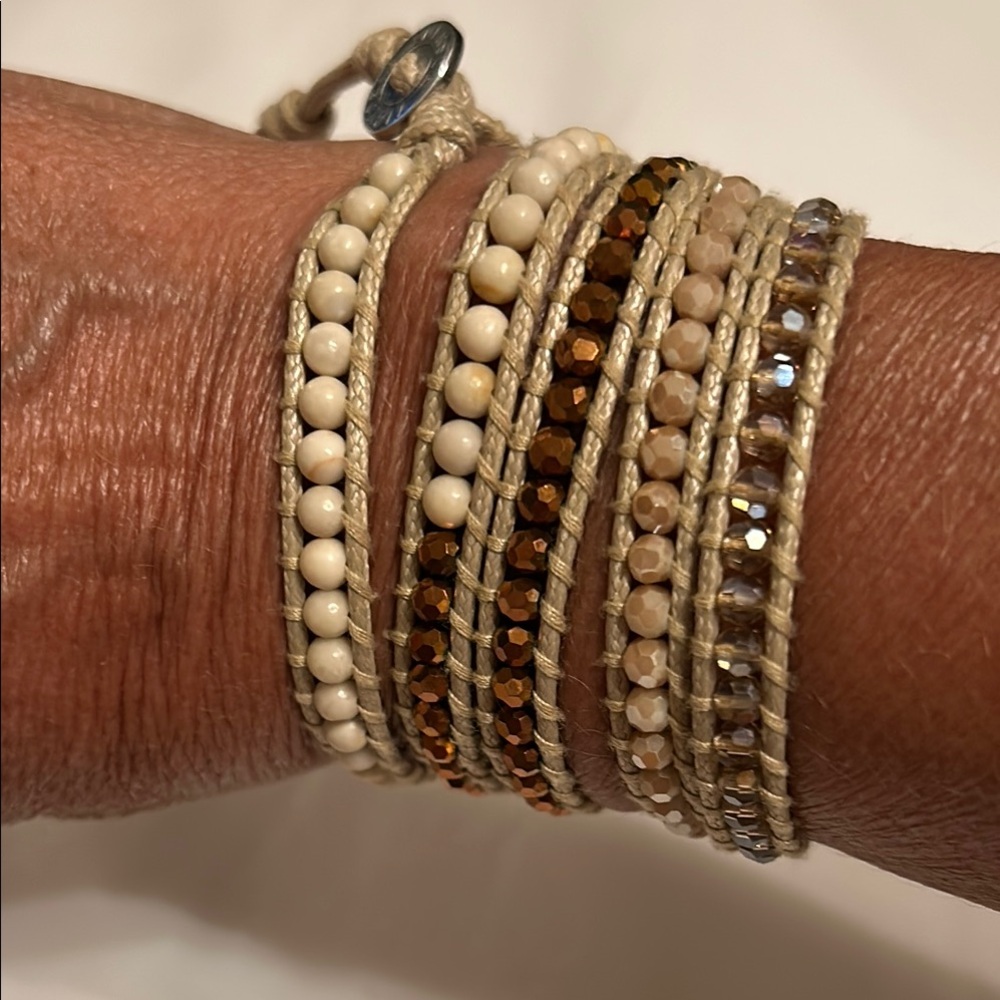 NEW, Victoria Emerson Tan and Brown Wrap Bracelet